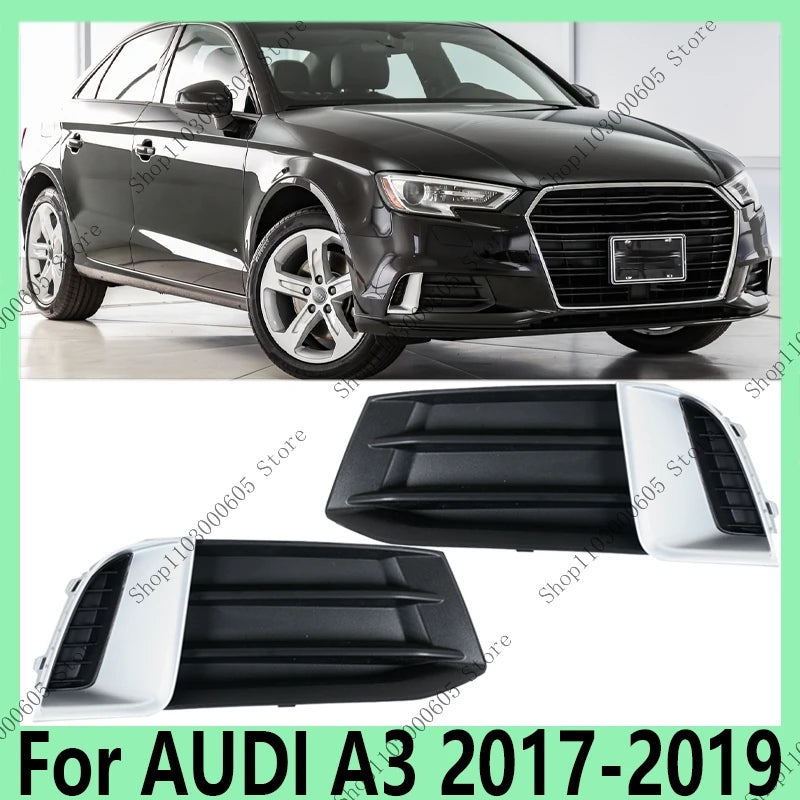 For AUDI A3 2017-2019 Automobile Accessories Front Bumper fog light frame grille protective cover 8V58076719B9 8V58076729B9 - sayaragear