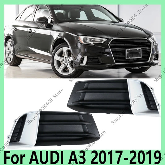 For AUDI A3 2017-2019 Automobile Accessories Front Bumper fog light frame grille protective cover 8V58076719B9 8V58076729B9 - sayaragear