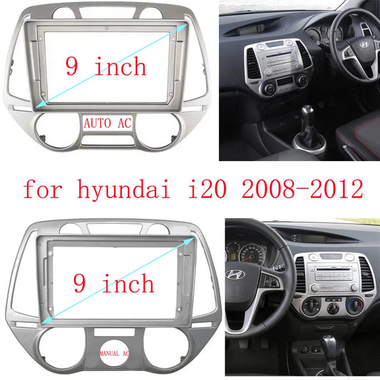 Car 9 Inch Radio Fascia For HYUNDAI I20 2008-2012 Frame Android 2Din MP5 Player Stereo Panel sayaragear