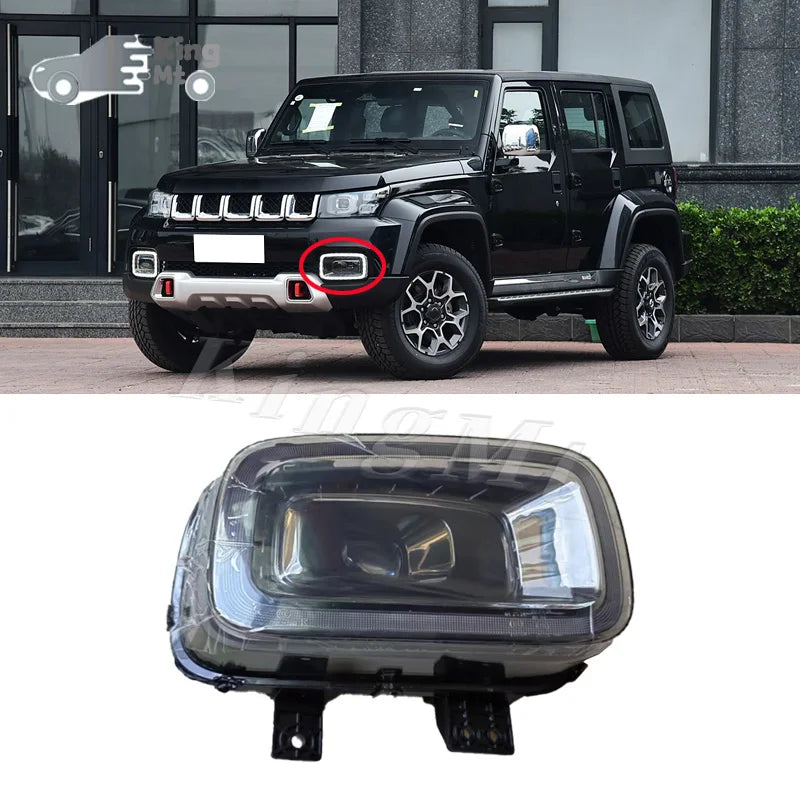 For BAIC BJ40C BJ40 PLUS Foglight Fog Light Assembly LED/ Halogen Front Bumper Fog Lamp Kit Replacement with Waterproof Housing sayaragear