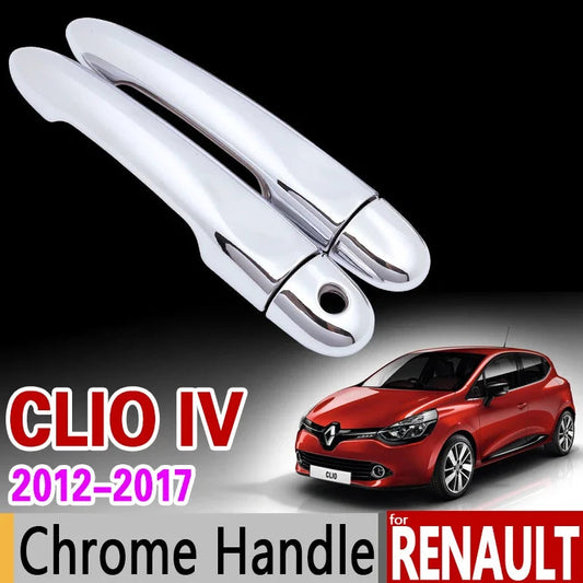 for Renault Clio IV 2012 - 2017 Chrome Handle Cover Trim Set Clio 4 MK4 2013 2014 2015 2016 Car Accessories Stickers Car Styling sayaragear