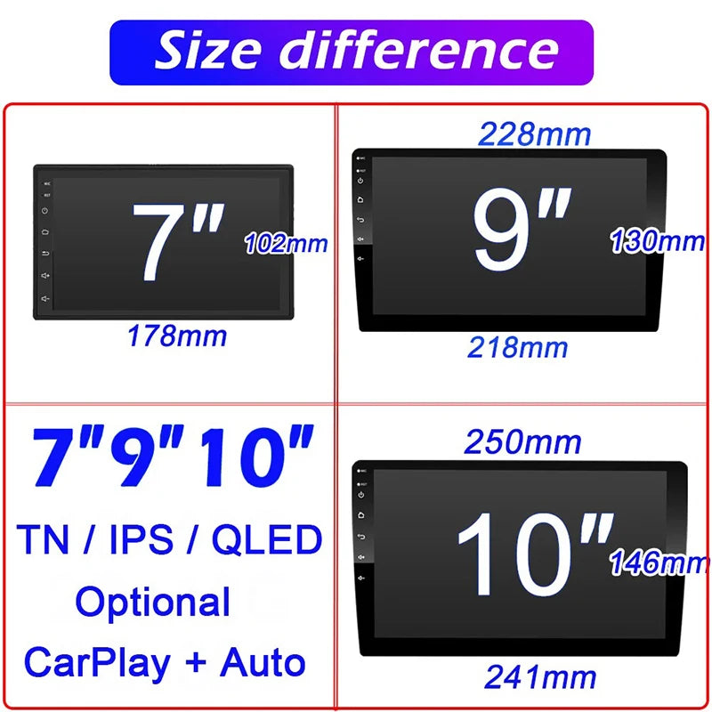 7/9/10 inch Universal Android 13 Car Radio 32G/64G Autoradio android 2 Din car radio GPS BT Central Multimedia Smart car systems sayaragear
