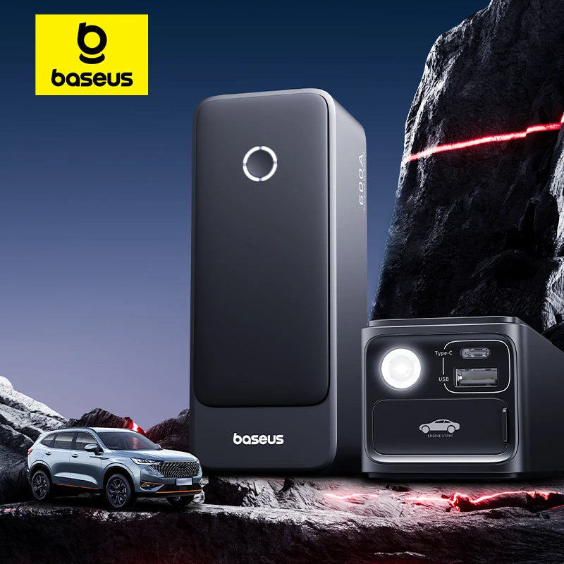 Baseus 600A Jump Starter 6000mAh Car Battery Charger for Auto Emergency Power Bank Booster Starting Device Car Jump Starter sayaragear