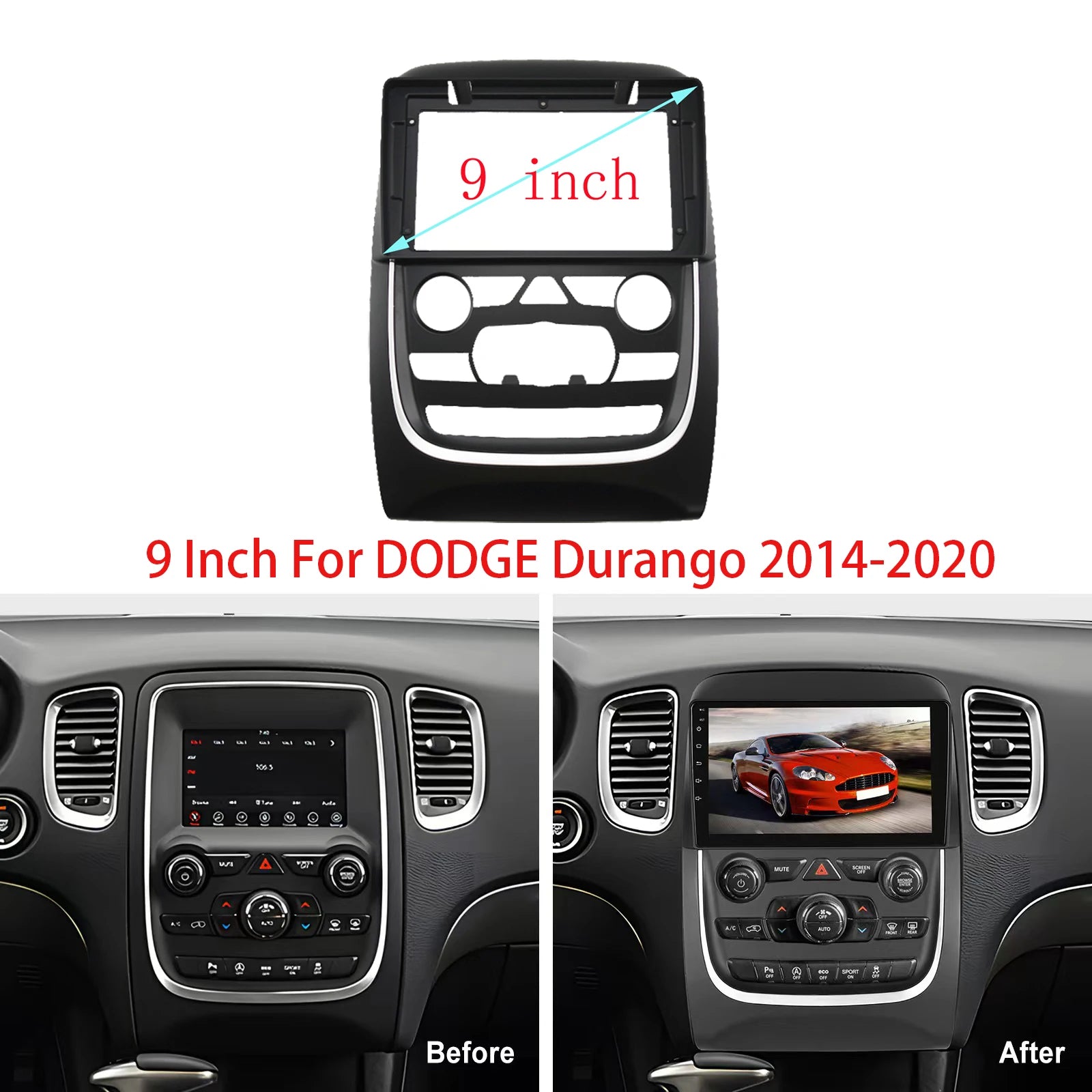 9 Inch For DODGE Durango 2014-2020 Car Radio Stereo GPS MP5 Android Player Head Unit 2 Din Fascia Panel Dashboard Frame Cover sayaragear
