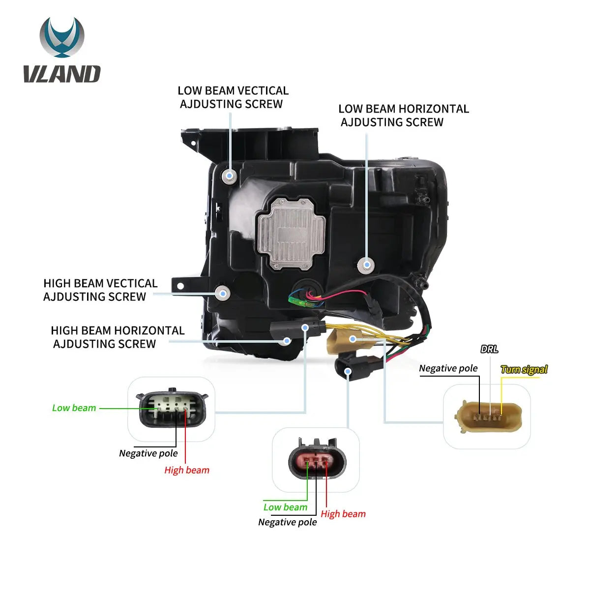 Vland 09-14 Ford F150 12th Gen LED Reflection Bowl Headlights Replacement Assembly sayaragear