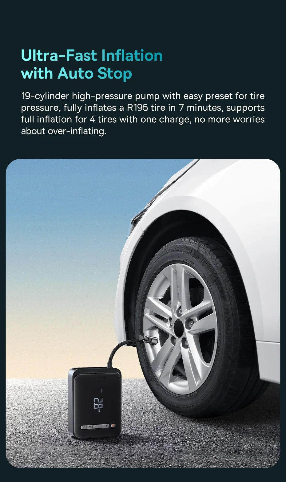 Baseus 2 In 1 Car Jump Starter Power Bank Air Compressor Inflator Pump 1000A Portable Power Station Car Battery Charger Booster sayaragear