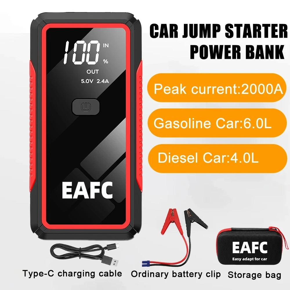 4000A/2000A/600A Portable Car Jump Starter PowerBank Booster Charger 12V Starting Device Petrol Diesel Car Booster JumpStarter sayaragear