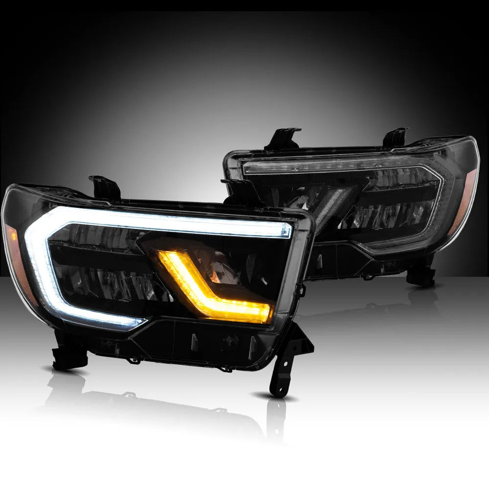 Vland 07-13 Tundra & 08-21 Toyota Sequoia LED Reflection Bowl Headlights Complete Assembly sayaragear