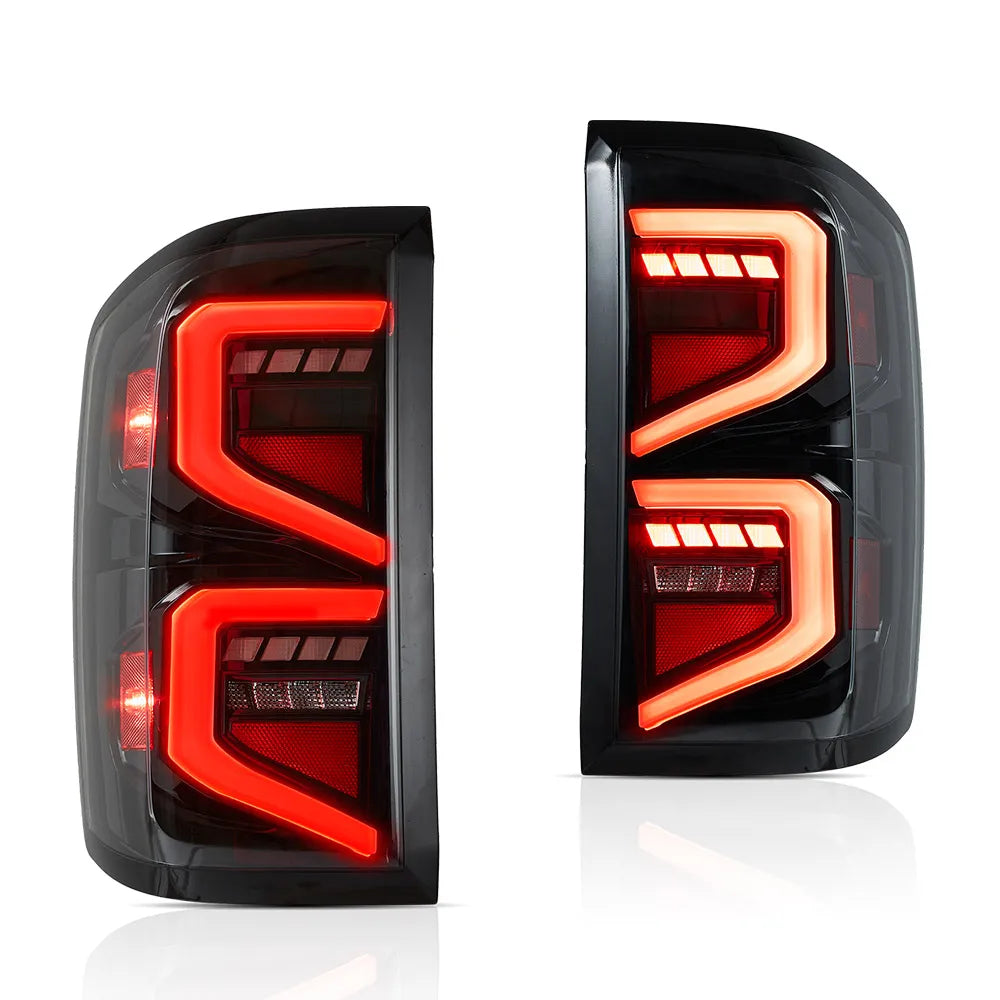 Vland 14-18 Silverado LED Tail Lights With Dynamic Welcome Lighting Rear Lamp Assembly Upgrade sayaragear