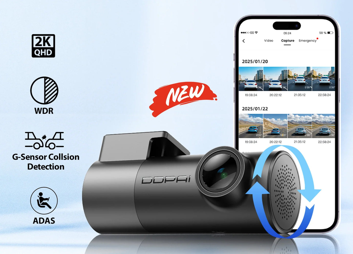 DDPAI MINI Pro 2K Dash Cam WiFi Car DVR Night Vision Smart Voice Control Support 24H Parking Monitor Car Dash Camera Recorder sayaragear