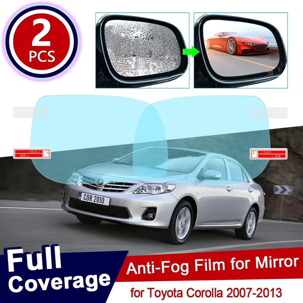 for Toyota Corolla 2007~2013 E140 E150 140 150 Full Cover Anti Fog Film Rearview Mirror Rainproof Anti-Fog Films Accessories sayaragear