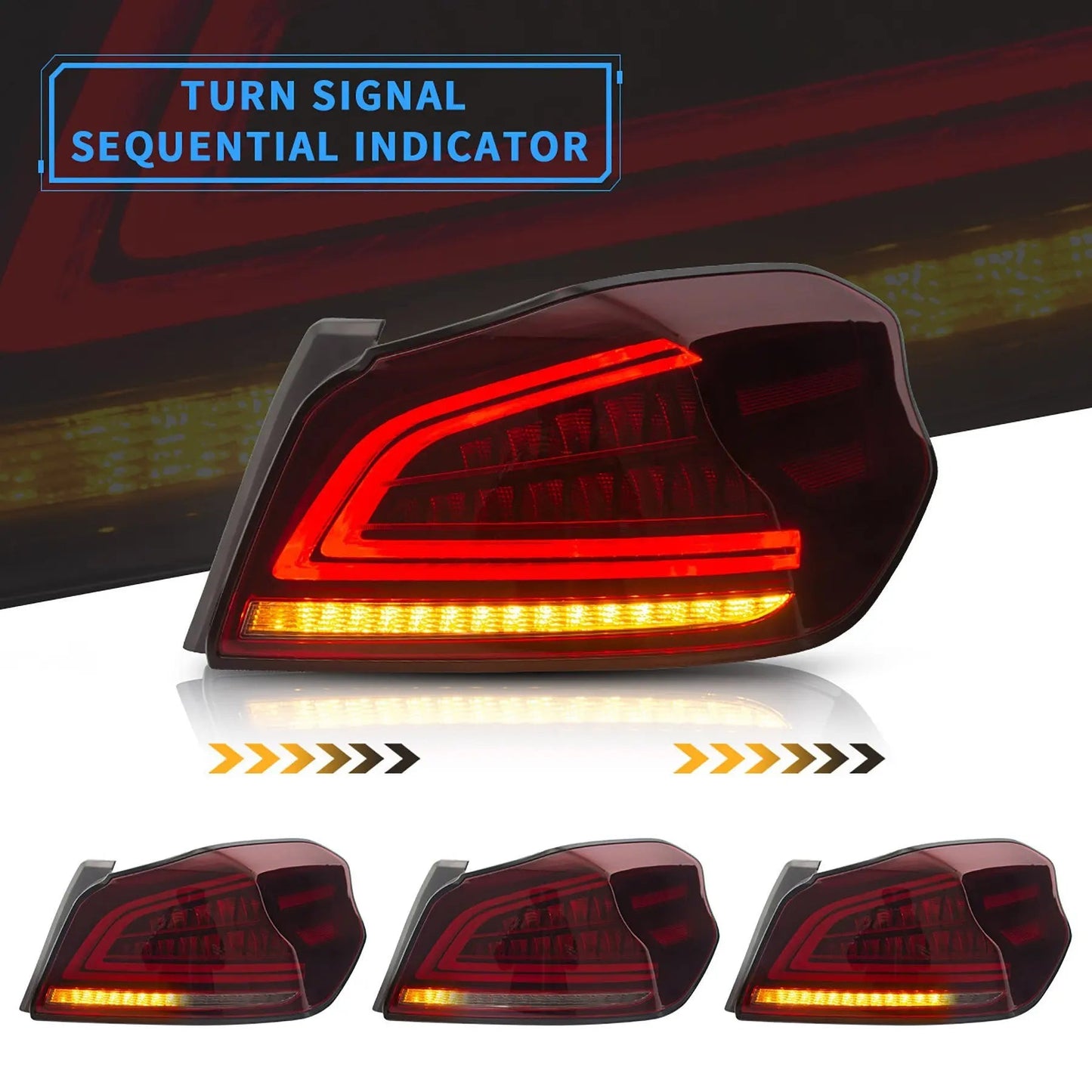 Vland 15-21 WRX & WRX STI 1st Gen (VA) LED Tail Lights With Sequential Turn Signal sayaragear