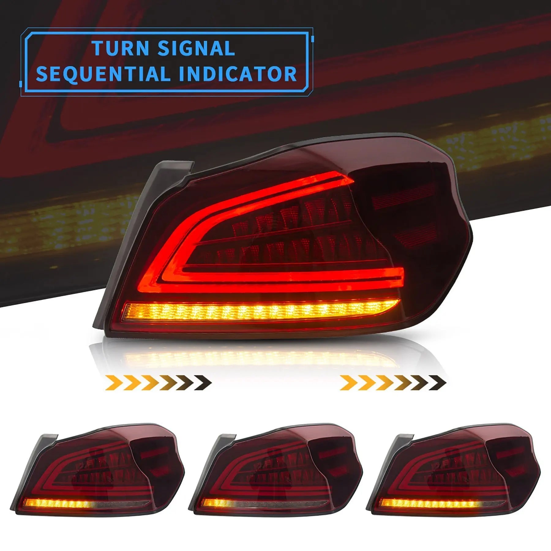 Vland 15-21 WRX & WRX STI 1st Gen (VA) LED Tail Lights With Sequential Turn Signal sayaragear