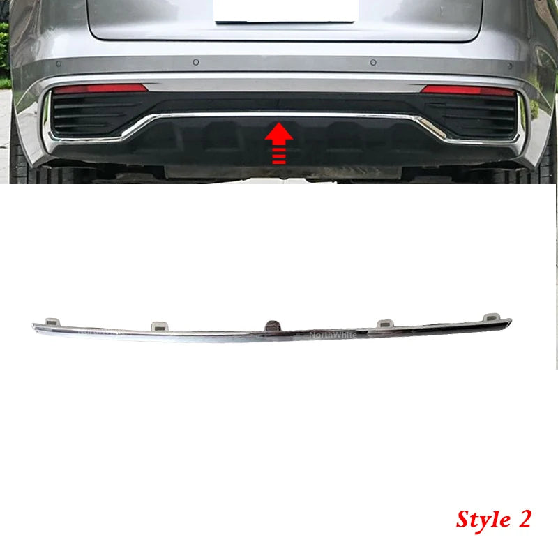 Rear Bumper Cover Trim For Geely Monjaro KX11 Xingyue L Silver Decorative Panel Rear Bumper Molding  Trim sayaragear