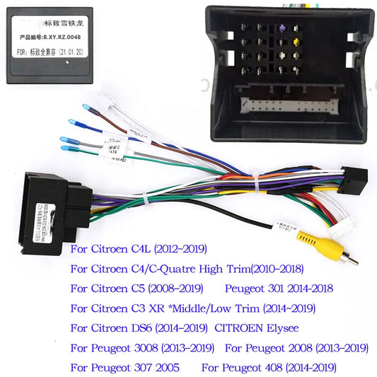 Raise PSA Canbus Box 16 Pin Car Stereo Android Harness For Peugeot Citroen  Berlingo 2015+ C4 /C-quatre/C4L / C3 XR /C5/DS6 sayaragear
