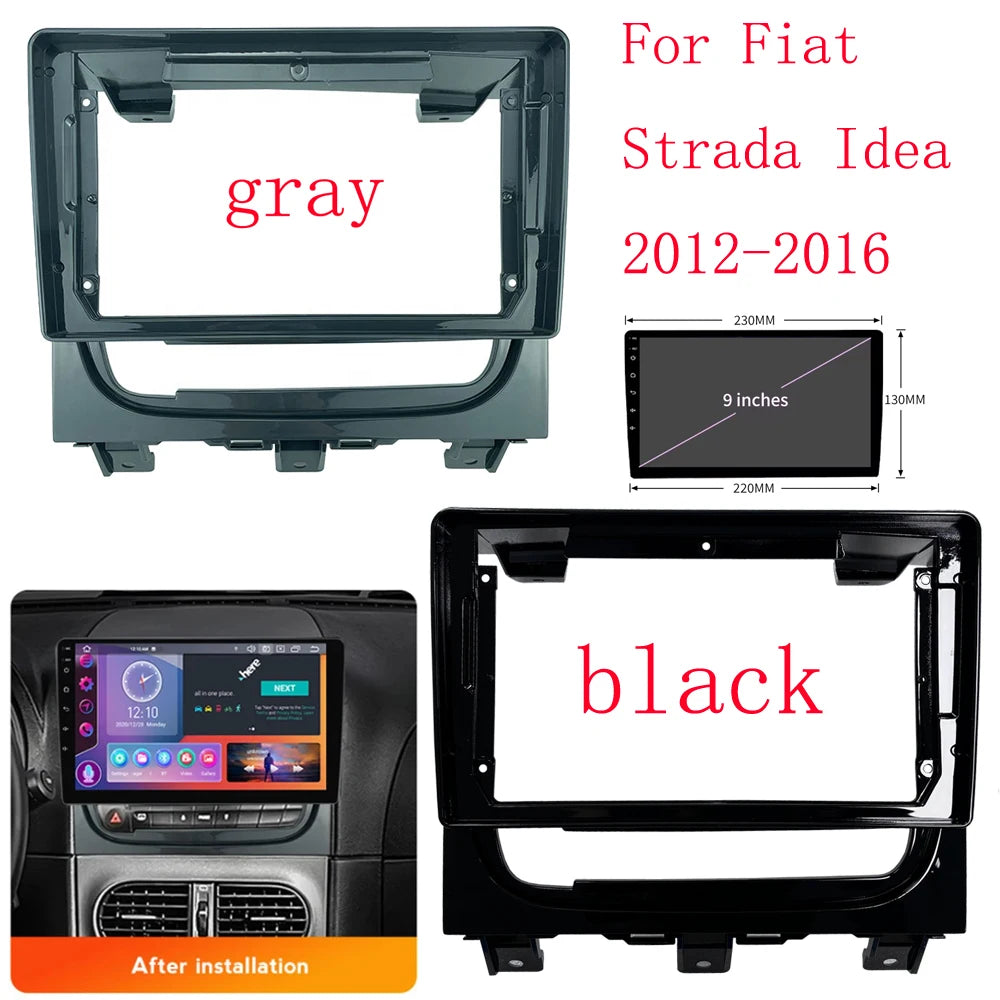 9 inch 2Din universal  Android car Radio For Fiat Strada Idea 2012-2016 car panel Car stereo dvd Multimedia Frame sayaragear