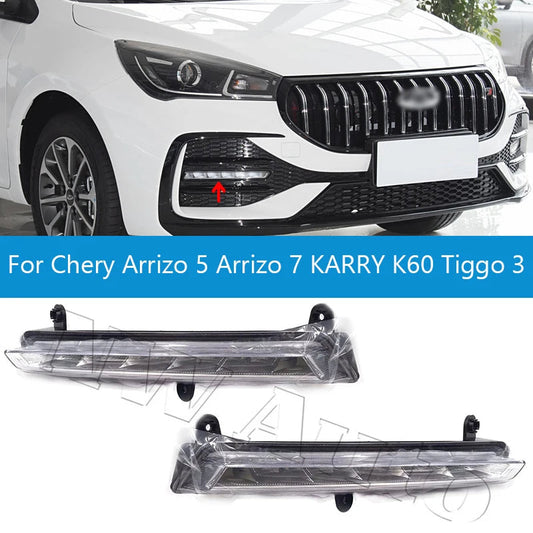 Car Left Right Front Bumper Lights Fog Lights Daytime Running Lights For Chery Arrizo 5 Arrizo 7 KARRY K60 Tiggo 3 sayaragear