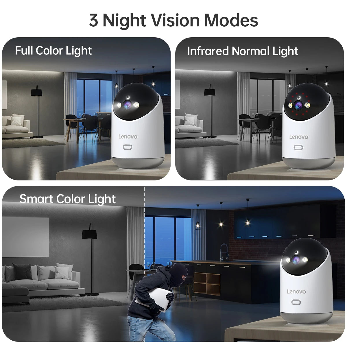 Lenovo 5MP WiFi Camera Smart Home Indoor IP Camera Full Color Night Auto Tracking Security CCTV Surveillance Baby Monitor sayaragear