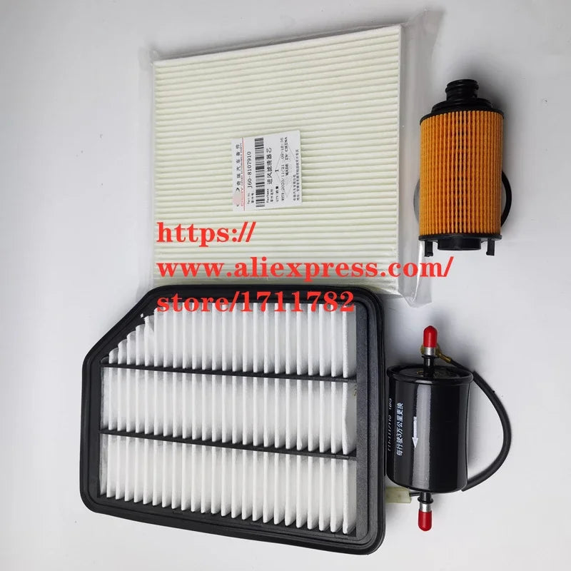 Filter Sets For Chery Tiggo 3 E4G16 Engine 1.6L Air Filter&Oil Filter&Cabin  Filter&Fuel Filter T11-1109111AC/E4G16-1012040 sayaragear