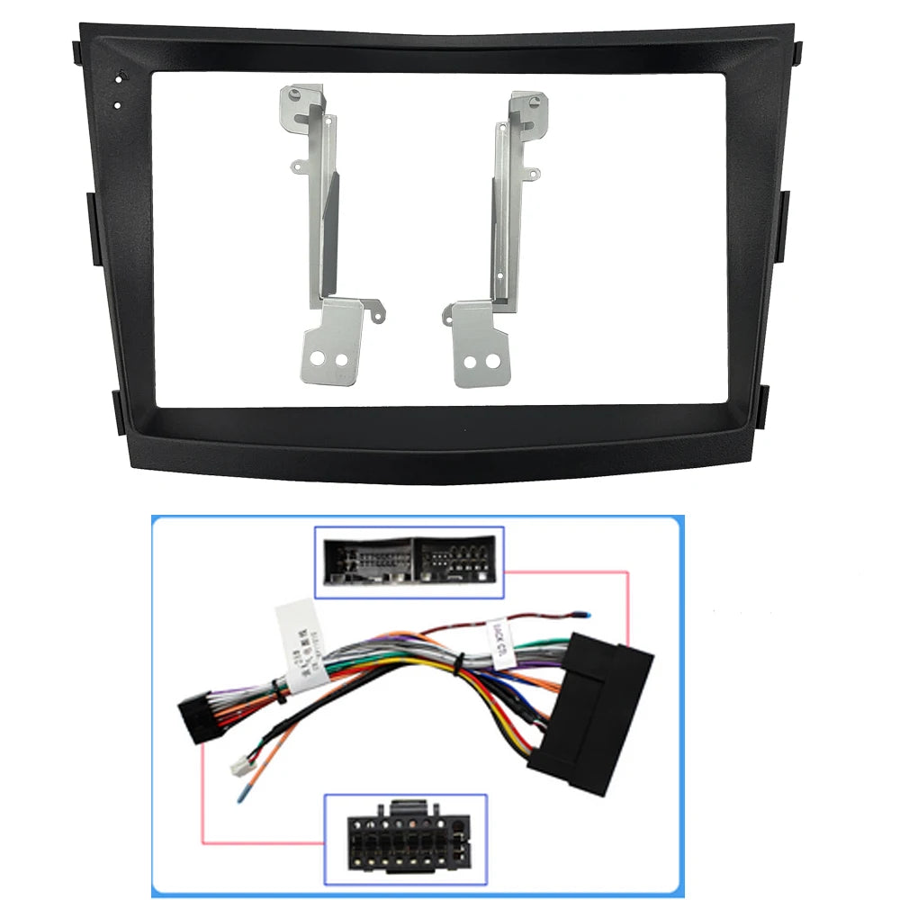 Car Android Radio Frame For SsangYong Tivoli LUVi 2015-2019 9 inch Stereo Panel Fascia 16PIN Harness Wire Power Cable sayaragear