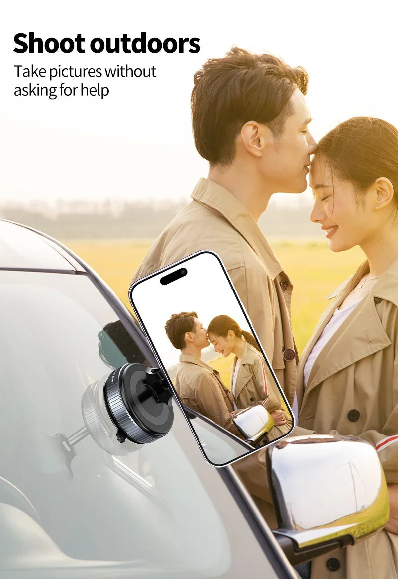 Vacuum Magnet Phone Bracket Multi-angles Adjustment Strong Magnetic Suck Design Foldable Car Holder For iphone Navigation Stand sayaragear