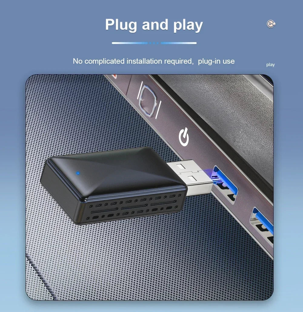 Wired To Wireless Carplay Android Auto 2in1 Wireless Adapter Carplay Wireless Adapter  for OEM Car Stereo with USB Plug and Play sayaragear