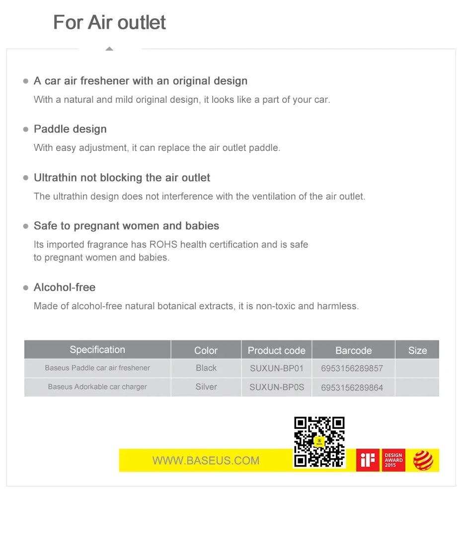 Baseus CarAir Freshener CarClip Fragrance For Auto Interior Accessories Mini Reuse Car Diffuser For Air VentCar Solid Perfume sayaragear