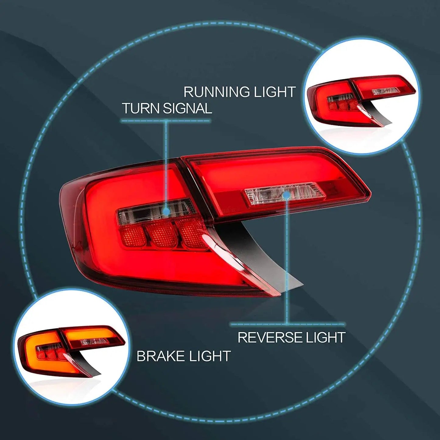 Vland 12-14 Camry Tail Lights XV50 With LED Amber Turn Signal sayaragear