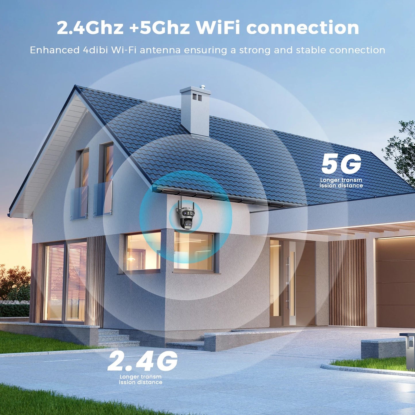 20MP Outdoors Wifi Camera 10K HD Three Lens Security 5G PTZ IP Camera 10X Digital Zoom Lens Human AI Auto Detect Tracking Camera sayaragear