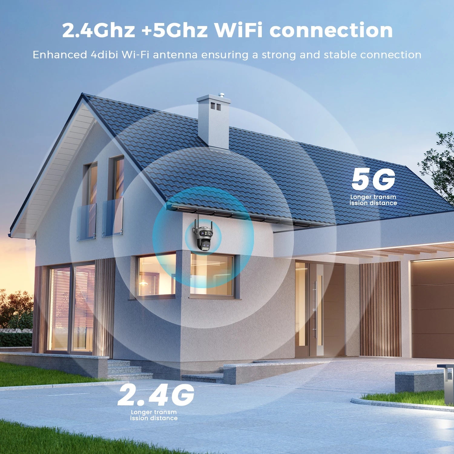 20MP Outdoors Wifi Camera 10K HD Three Lens Security 5G PTZ IP Camera 10X Digital Zoom Lens Human AI Auto Detect Tracking Camera sayaragear