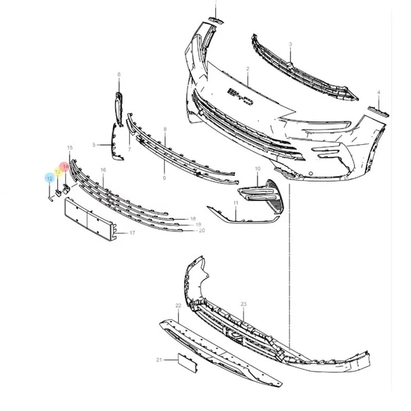 Front Bumper Trailer Cover for BYD SONG PLUS DM-i Racing Grills Trailer Cover Plate - sayaragear