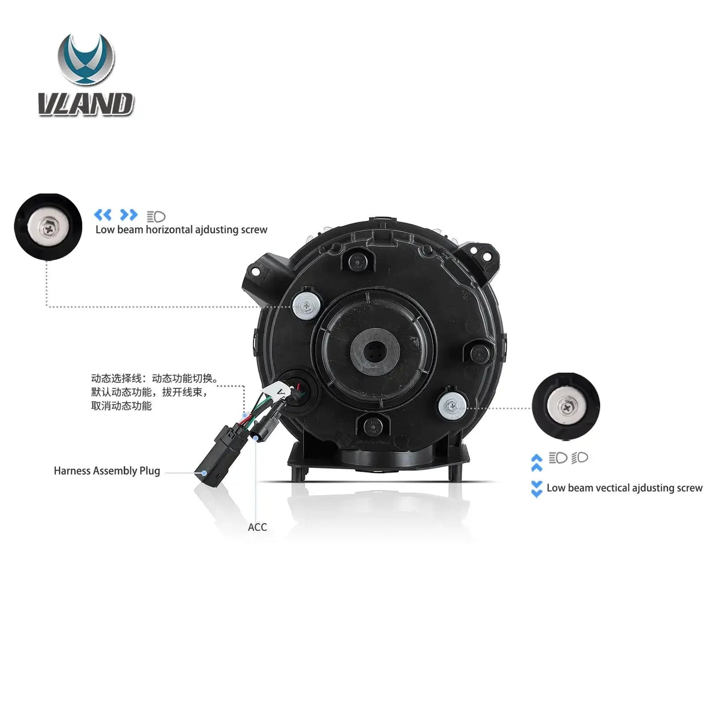 Vland 18-Up Jeep Wrangler JL JLU JT Rubicon Full LED Headlights With Start-up animation sayaragear