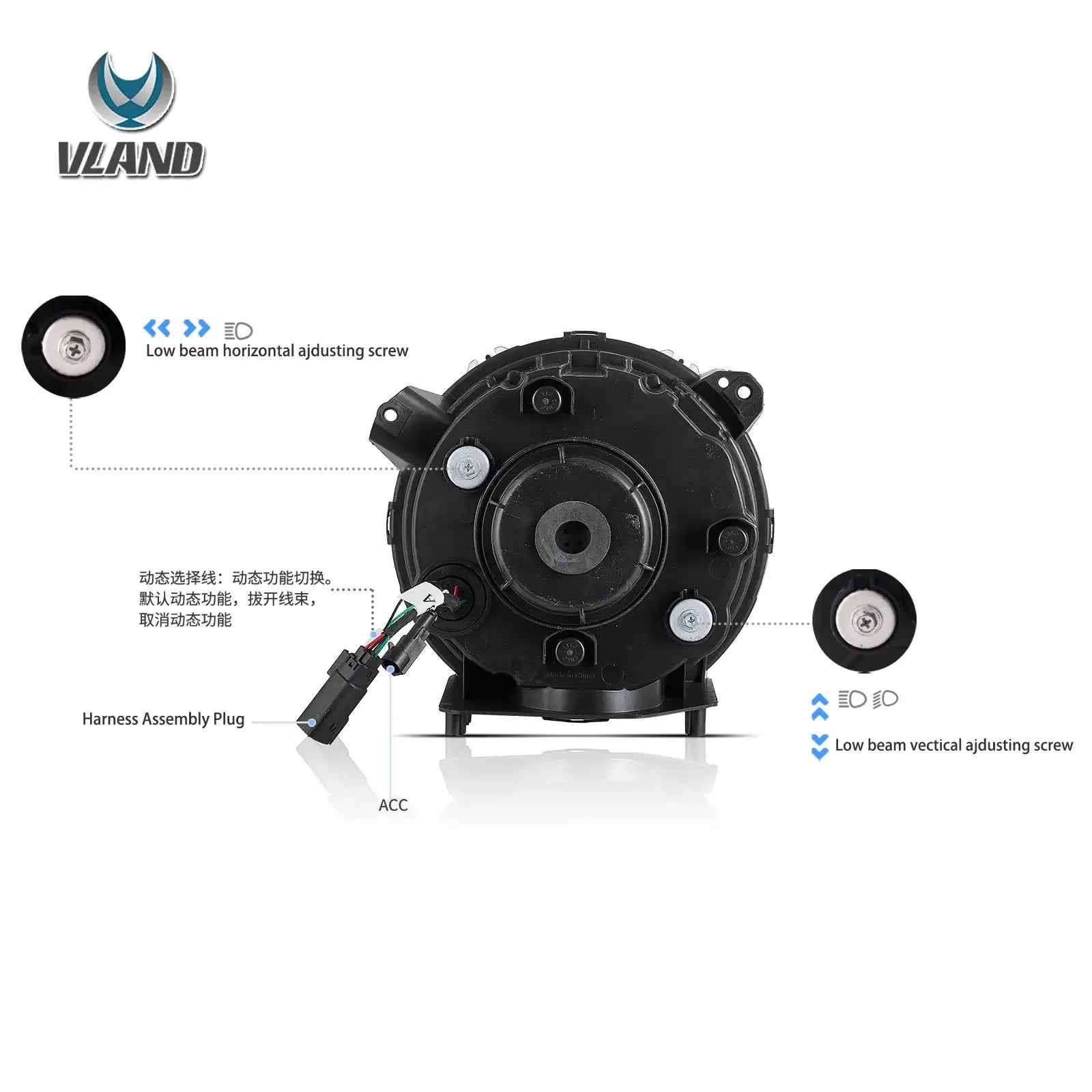 Vland 18-Up Jeep Wrangler JL JLU JT Rubicon Full LED Headlights With Start-up animation sayaragear