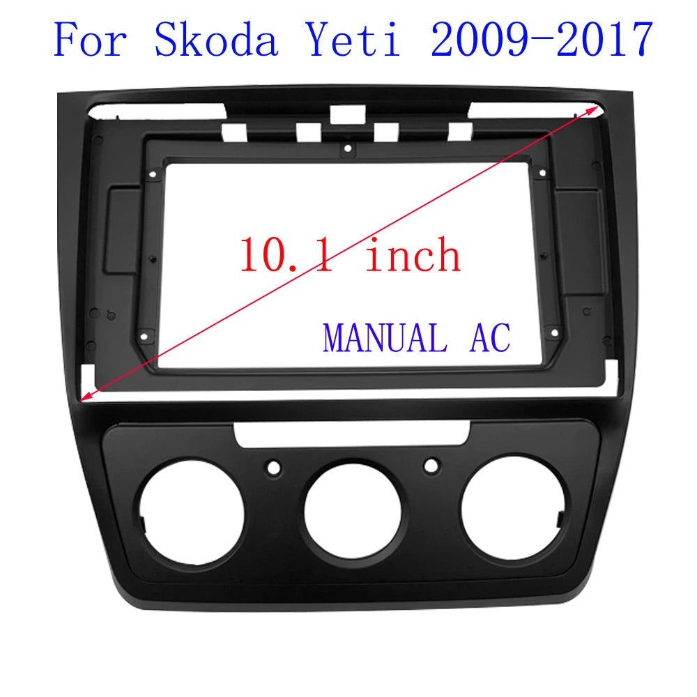 Car Radio Fascias Frame For Skoda Yeti 2009-2017 10 inch Stereo Panel Harness Power Cable Adapter Canbus Decoder Mount Kit sayaragear