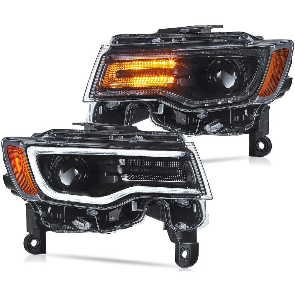 Vland 2014-2022 Grand Cherokee (WK2) LED Headlights With Startup Animation/ Blue DRL sayaragear