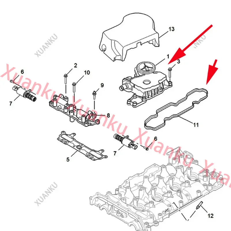 For SAIC MG RX8 RX5 950 MGHS GS Maxus G10 D90 Oil and gas separator assembly waste gas valve exhaust pipe original 10063519 sayaragear
