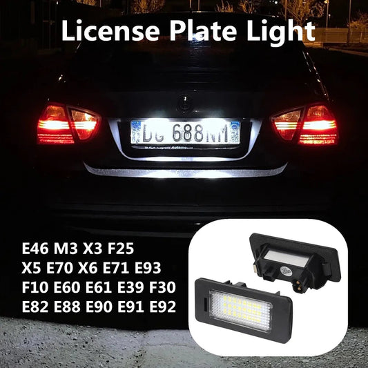 White Error Free LED Car License Plate Light Bulbs Accessories For BMW X3 F25 F30 E92 E93 E46 M3 E39 F10 E60 E61 E82 E88 E90 E91 sayaragear