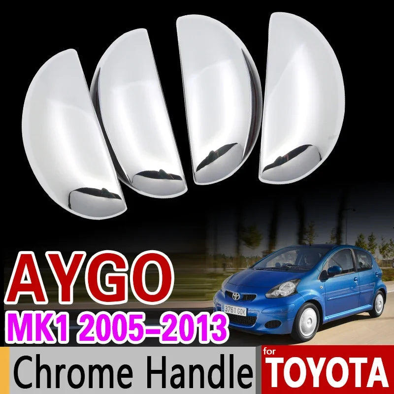 for Toyota Aygo MK1 2005-2013 Luxurious Chrome Handle Cover Trim Set 2007 2008 2009 2012 Car Accessories Stickers Car Styling sayaragear