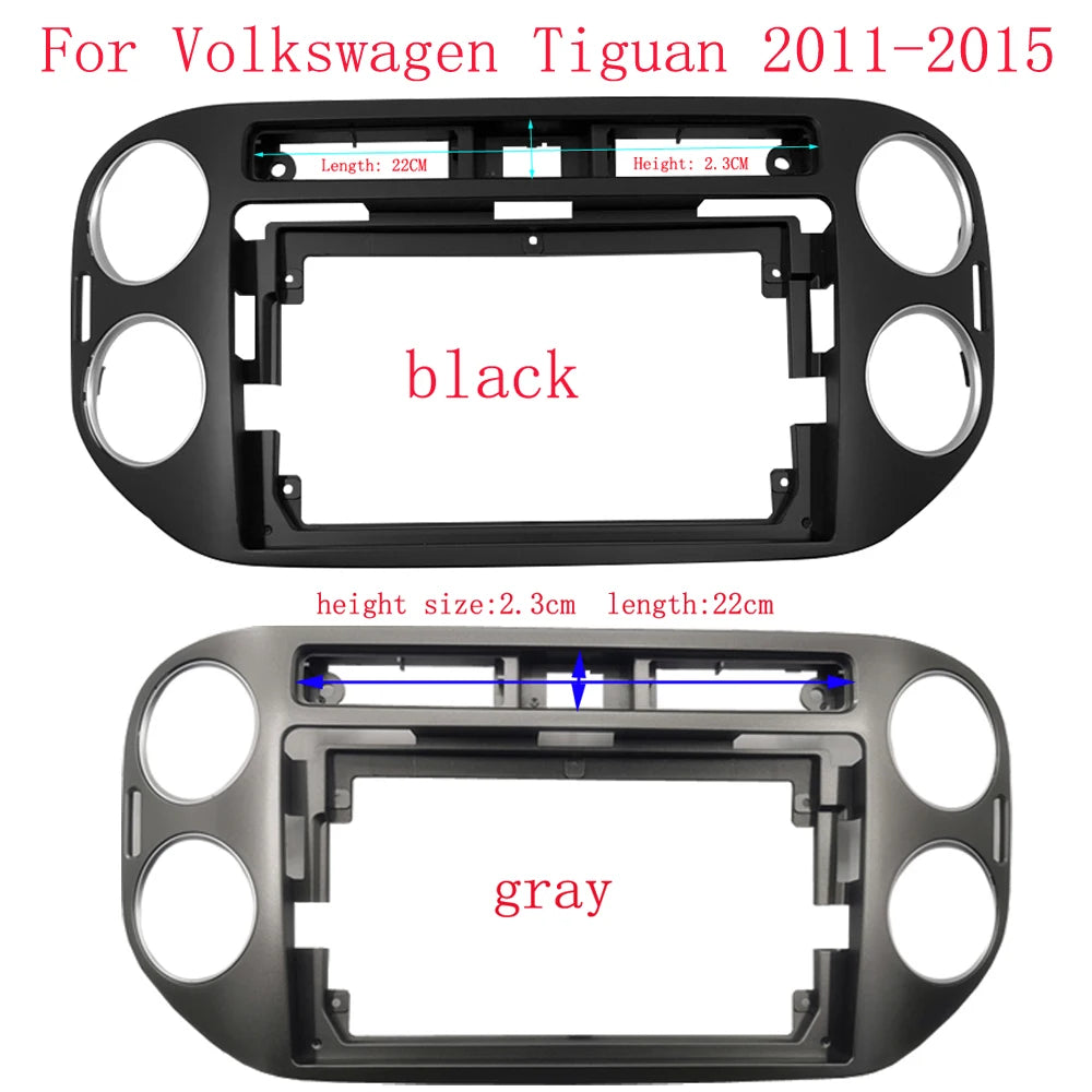 HAOCHEN Car Accessory Double Din 9 Inch Audio Plastic Fascia Gps Mp4 Radio Panel Frame for VW Tiguan 2010+ Dashboard Kit sayaragear