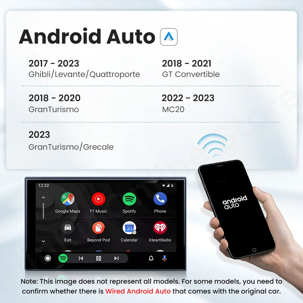 CarlinKit 5.0 CarPlay Android Auto Wireless Adapter Dongle for Maserati Ghibli Levante Quattroporte GT Convertible 2017-2023 sayaragear