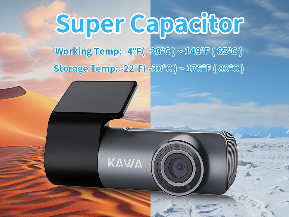 2K Dash Camera For Car DVR Dash Cam In The Car KAWA D5 Video Recorder Emergency Voice Control WiFi APP Monitor WDR Dashcam sayaragear