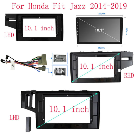 HAOCHEN 2DIN 10.1 Inch Car Frame Fascia Adapter For Honda Fit Jazz 2014-2019 Android Radio Dash Fitting Panel Kit sayaragear