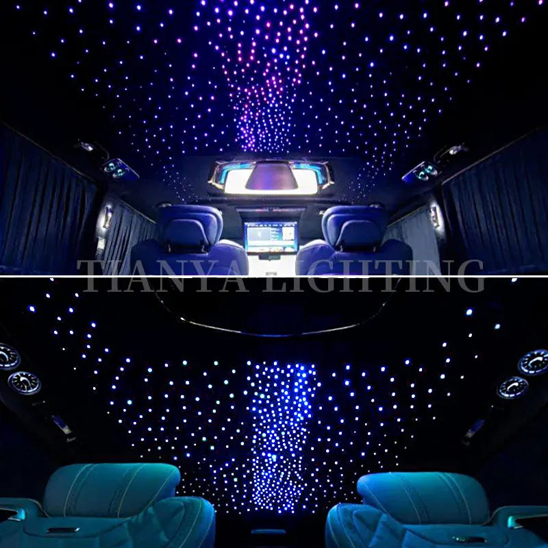 16W Twinkle Starry Sky Car Star Ceiling  Light  Fiber Optic Light Led  Star Roof Starlight Headliner Kit Car Home Decor sayaragear