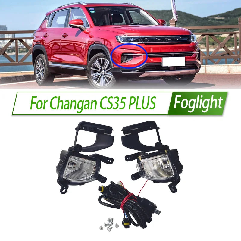 For Changan CS35 PLUS Foglight Fog Light Assembly Halogen Front Bumper Fog Lamp Kit Replacement with Waterproof Housing sayaragear