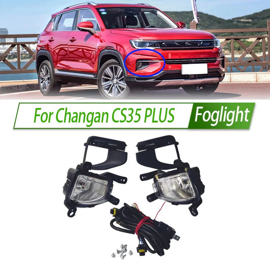 For Changan CS35 PLUS Foglight Fog Light Assembly Halogen Front Bumper Fog Lamp Kit Replacement with Waterproof Housing sayaragear