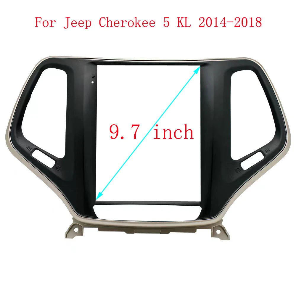 HAOCHEN 9.7 Inch Car radio Frame Fascia Installatio Player Panel Frame 2 Din Head Unit Fascia  For Jeep Cherokee 2014 - 2018 sayaragear