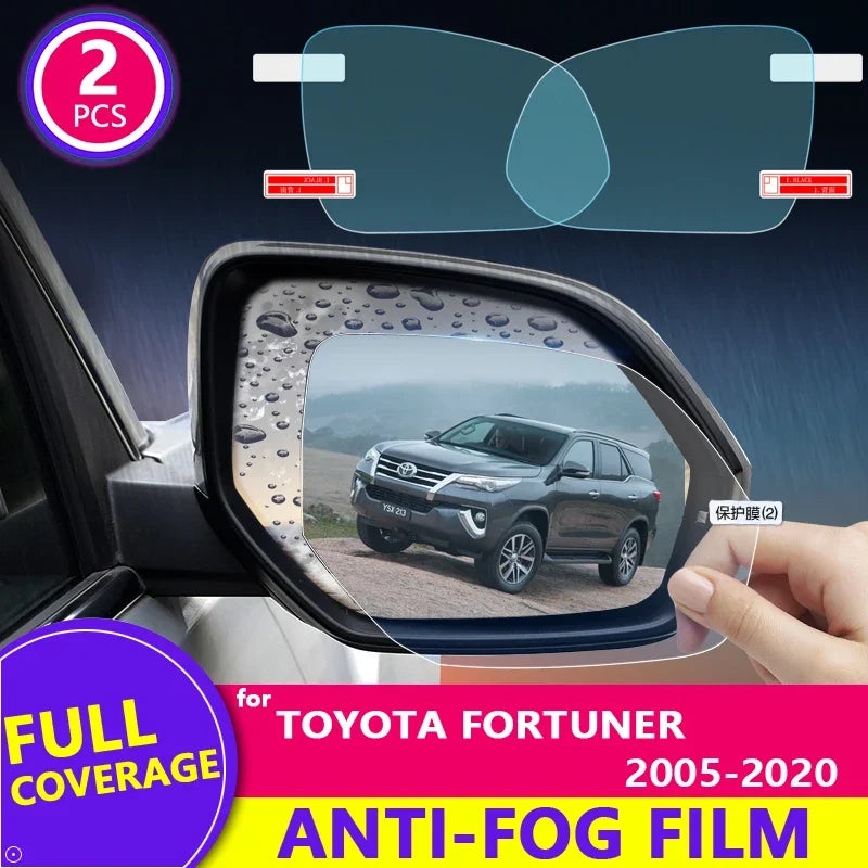 Full Cover Anti Fog Rainproof Film for Toyota Fortuner 2005 -2020 AN50 AN60 AN150 AN160 Hilux SW4 SR5 Rearview Mirror Protective sayaragear