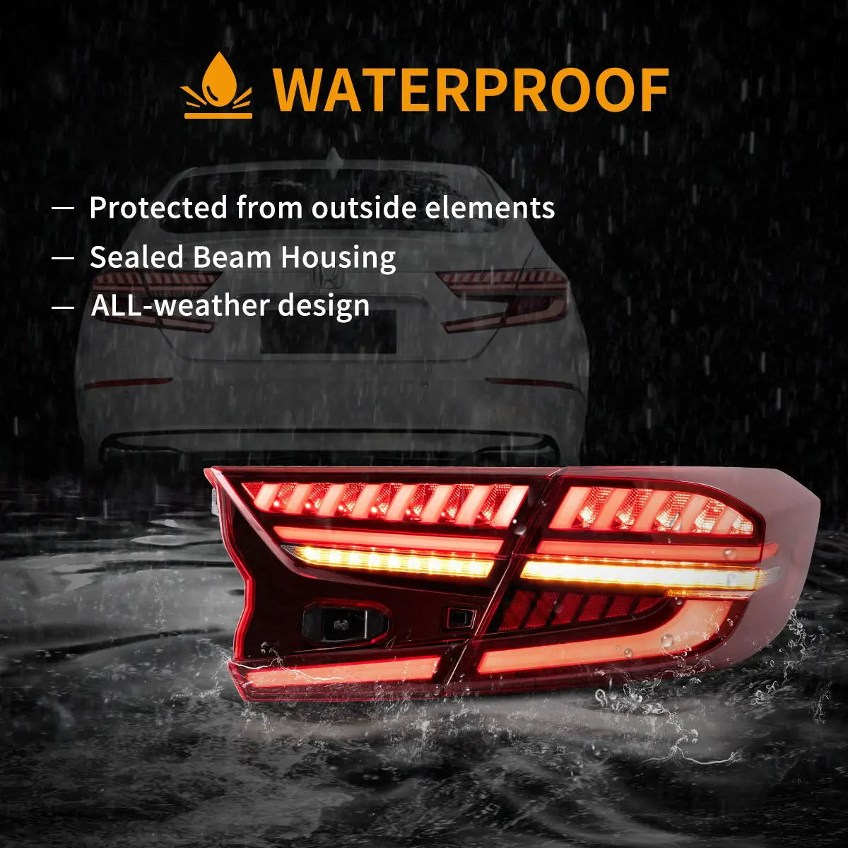 Vland 2018-2022 Accord 10th Gen Full LED Tail Lights With Dynamic Welcome Lighting sayaragear