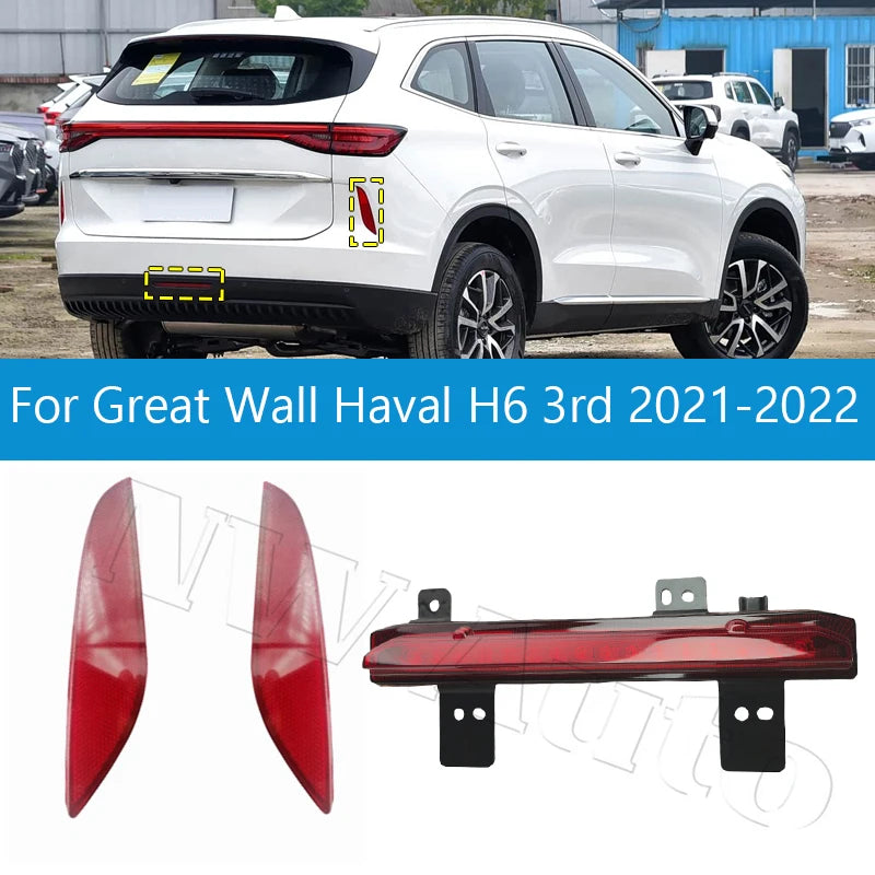 Car Rear Bumper Brake Lamp Tail Turn Signal Reflector Light For Great Wall Haval H6 3rd Generation 2021-2022 sayaragear