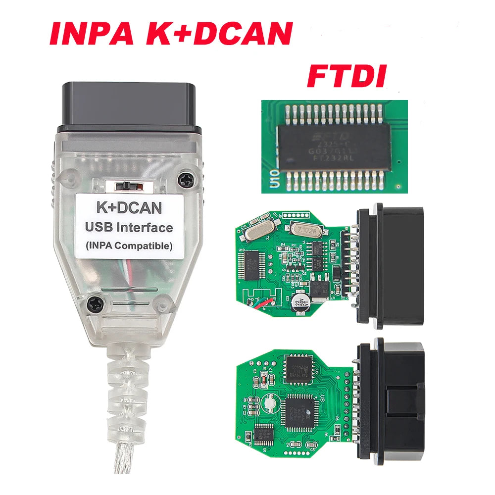K DCAN K+CAN FTDI Chip OBD2 Auto Car Diagnostic Tools OBD 2 Scanner Switch USB Interface Cable K + DCAN OBD Diagnostic Cable sayaragear